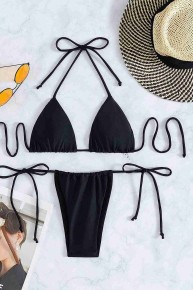 Angelsin Brezilya Model Bağlamalı Bikini Altı Siyah - Thumbnail