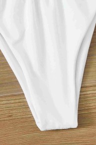 Angelsin Brezilya Model Büzgülü Bağlamalı Bikini üst Beyaz - Thumbnail