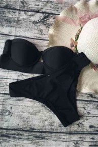 Angelsin Siyah Straplez Bikini Takım - Thumbnail