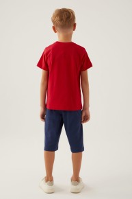 Arneta Süperman Erkek Çocuk Kırmızı Kaprili Pijama Takımı 17023 - Thumbnail
