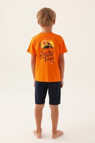 Arnetta Erkek Çocuk Oranj Pijama Takımı 2989 - Thumbnail