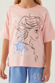 Arnetta Disney Kız Çocuk Somon Frozen Şortlu Pijama Takımı 48943 - Thumbnail