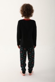 Arnetta Erkek Çocuk Siyah Yılbaşı Pijama Takımı 2751 - Thumbnail