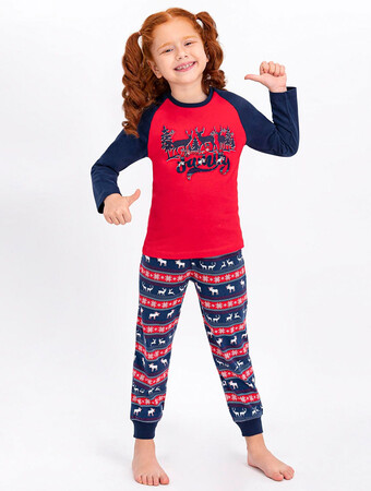 Arnetta Kız Çocuk Kırmızı Kombin Pijama Takımı 1015-C