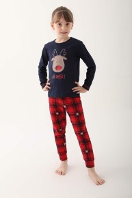 Arnetta Kız Çocuk Lacivert Yılbaşı Pijama Takımı 2602 - Thumbnail