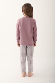 Arnetta Kız Çocuk Leylak Uzun Kol Pijama Takımı 2612 - Thumbnail