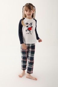 Arnetta Kız Çocuk Uzun Kol Pijama Takımı 2600 - Thumbnail