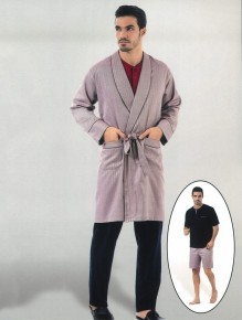 Pierre Cardin Groom Pajama & Robe 5 Pc Set 5580 - Thumbnail