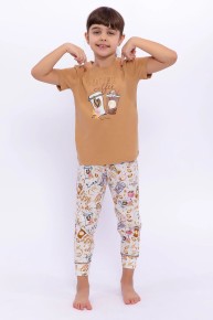Pierre Cardin Kız Çocuk Kısa Kol Camel Pijama Takım 8286 - Thumbnail