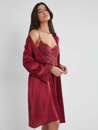 Pierre Cardin Lace Satin Dressing Gown Nightdresses Set 4265