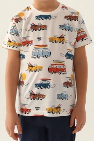 Rolypoly Erkek Çocuk Krem Kısa Kol Pijama Takımı 3358 - Thumbnail