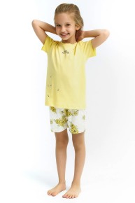 Rolypoly Kız Çocuk Kısa Kol Şortlu Sarı Pijama Takım 2773 - Thumbnail