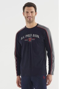 US Polo Assn Erkek Yuvarlak Yaka Pijama Takım 18620 - Thumbnail