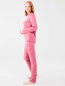 U.S. Polo Assn Kadın Uzun Kol Pijama Takım 16664 - Thumbnail