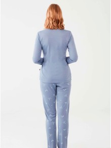 U.S. Polo Assn Kadın Uzun Kol Pijama Takım 16664 - Thumbnail